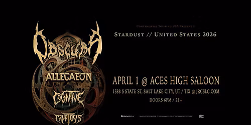 Obscura - \u201cStardust USA 2026\u201d @ Aces High Saloon