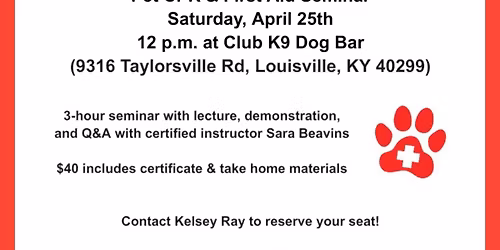 Pet CPR & First Aid Seminar 