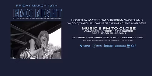 Emo Night - Stiff Drinks, Sad Songs, & Sing-Alongs @ Oscura