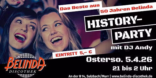 History Party \u2013 Das Beste aus 50 Jahren Belinda \u2013 mit DJ Andy