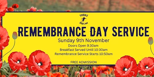 Remembrance Day Service - Tividale Sports Bar