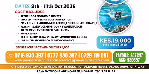 DIANI PARADISE RETREAT EDITION @ 19,000\/-