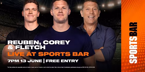 Reuben Garrick, Corey Waddell & Fletch LIVE & FREE at Sports Bar