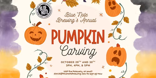 Free Pumpkin Carving at Blue Note Brewing Co.