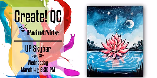 Paint Nite at Up Skybar: Lotus Crescent Moon Reflection