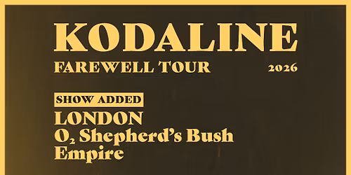 Kodaline London Tickets