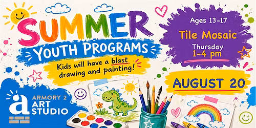 Summer Youth Art Class - Ages 13-17 - Tile Mosaic