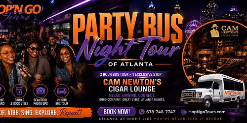 Party Bus City Night Tour of Atlanta w\/ 1 Lounge Stop