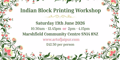 Indian Block Printing Workshop