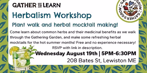 Herbalism Workshop: Plant Walk and Herbal Mocktail Making