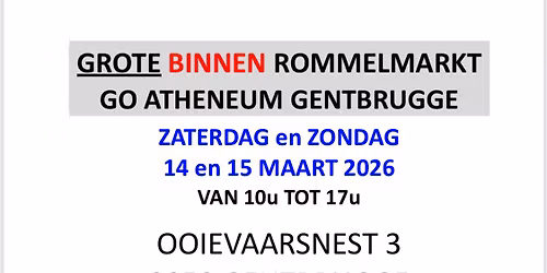 Grote BINNEN rommelmarkt Atheneum Gentbrugge