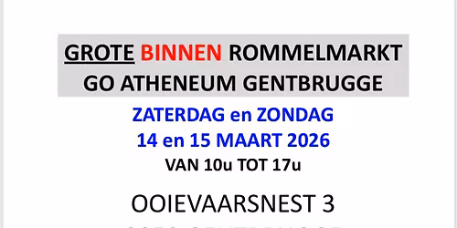 Grote BINNEN rommelmarkt Atheneum Gentbrugge