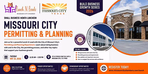 Lunch N Leads: Missouri City Permitting & Planning Luncheon
