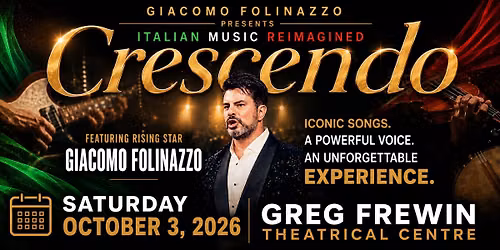 Giacomo Folinazzo presents Italian Music Reimagined @ Greg Frewin Theatrical Centre