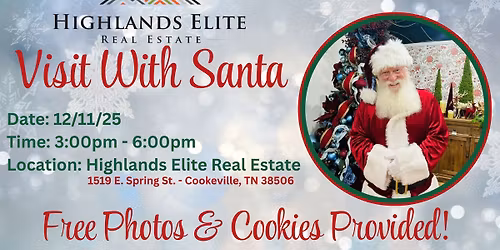 Cookies & Photos With Santa 