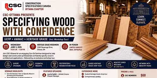 Specifying Wood with Confidence - (incl. Workshop Tour)