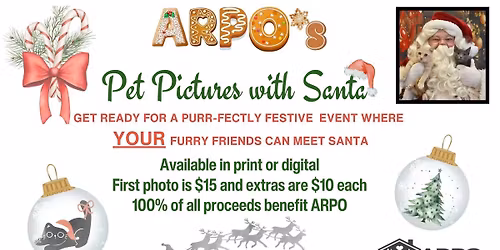 ARPO's Pet Picture with Santa at The Smitten Kitten Cat Cafe! CATS ONLY