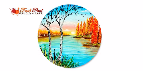 Paint Night \u2013 Autumn Sunset on the Lake Painting Workshop