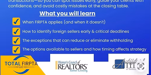 REALTORS - All Things FIRPTA! 