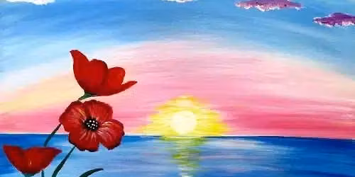 Paint and Sip Party  - Poppy Sunrise
