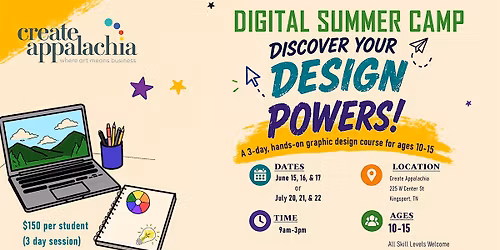 Digital Summer Camp 2026: Discover Your Design Powers! (June 15-17)