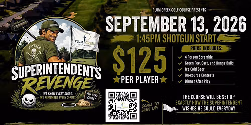 Plum Creek 4 Person Golf Scramble September 13th