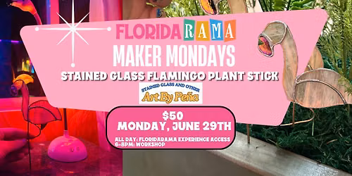 Stained Glass Flamingo Plant Stick Workshop