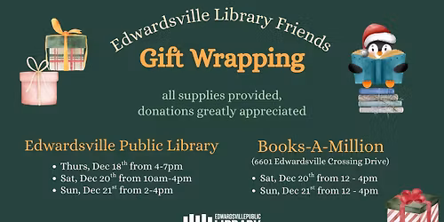Gift Wrapping by the ELFs (Edwardsville Library Friends)