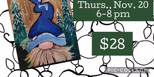 Winter Gnome Canvas Painting 