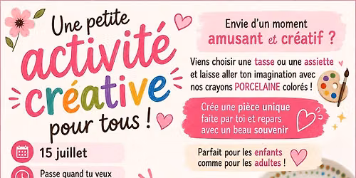 ACTIVIT\u00c9 DECO PORCELAINE \n\u2615\ud83c\udf7d\ufe0f