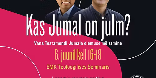 "Kas Jumal on julm?" raamatuesitlus ja avatud vestlus \/ "Is God a Moral Monster?" Book Launch & Talk