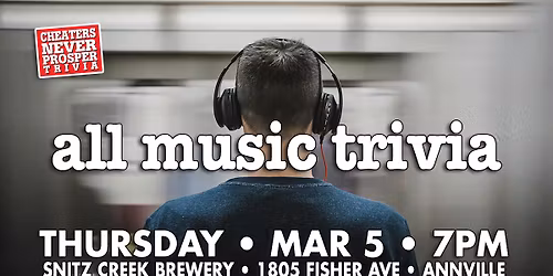 All Music Trivia at Snitz Creek Brewery - Annville