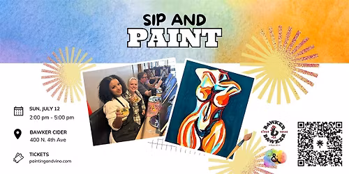 Colorful Venus Sip and Paint \u2013 Canvas Comes Traced!