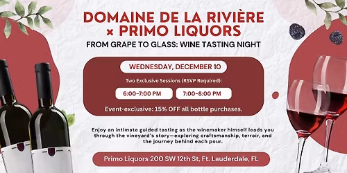 Domaine de la Rivi\u00e8re \u00d7 Primo Liquors