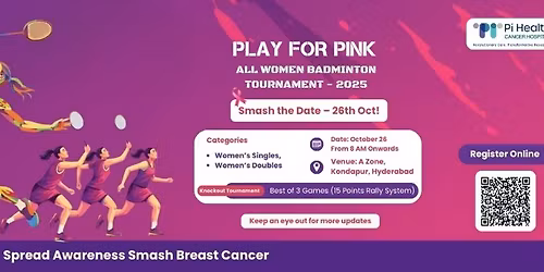 Play for Pink \u2013 Women\u2019s Badminton Tournament | Breast Cancer Awareness