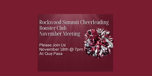 RSHS Cheerleading Booster Club - November Meeting