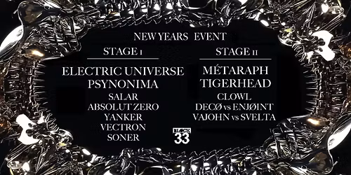 NYE 2 stages \/ Rising Lotus x Artificial Melodies x Alemao