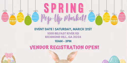 VENDOR REGISTRATION PAGE - Spring Pop-Up Market