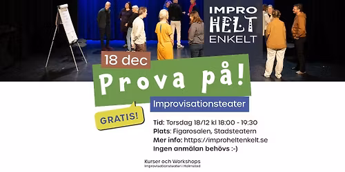 Prova P\u00e5 Improvisationsteater - GRATIS tillf\u00e4lle!
