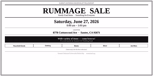 Large Rummage Sale in Santee
