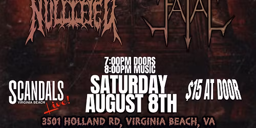 Yeet Cleaver, Doomhauer, Bonewretch and more August 8th at Scandals