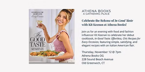 Celebrate the Release of "In Good Taste" with Kit Keenan at Athena Books!