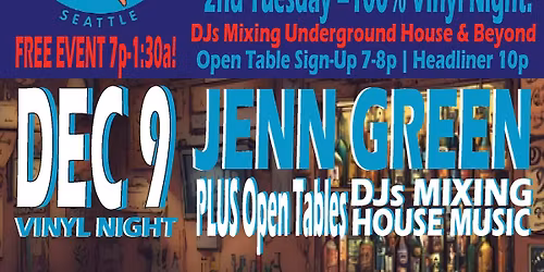 DJs in a Dive Bar! Vinyl Night! Headliner: Jenn Green! Plus Open Turntables! 