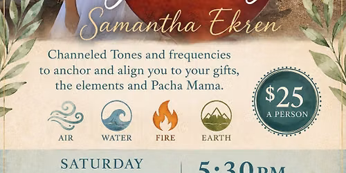 Sacred Sound Journey led by Sacred Sound Musician Samantha Ekren.