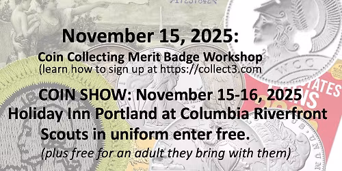 Oregon Nov15 Coin Collecting Merit Badge Workshop