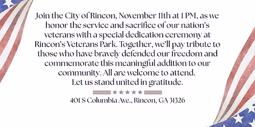 Veterans Park Dedication 