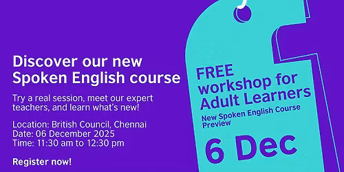 Free Spoken English Workshop | British Council Chennai
