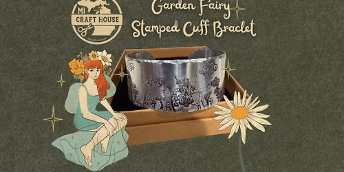 Garden Fairy Stamped Cuff Bracelet