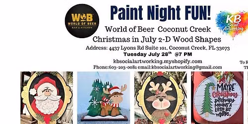2-D Wood Shape World of Beer Coconut Creek Tuesday July 28th @7PM