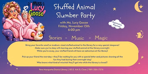 Stuffed Animal Slumber Party with Ms Lucy Goose
